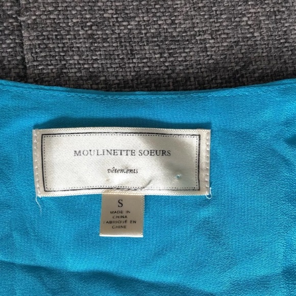 Anthropologie moulinette soeurs silk blouse sz s - Picture 4 of 5